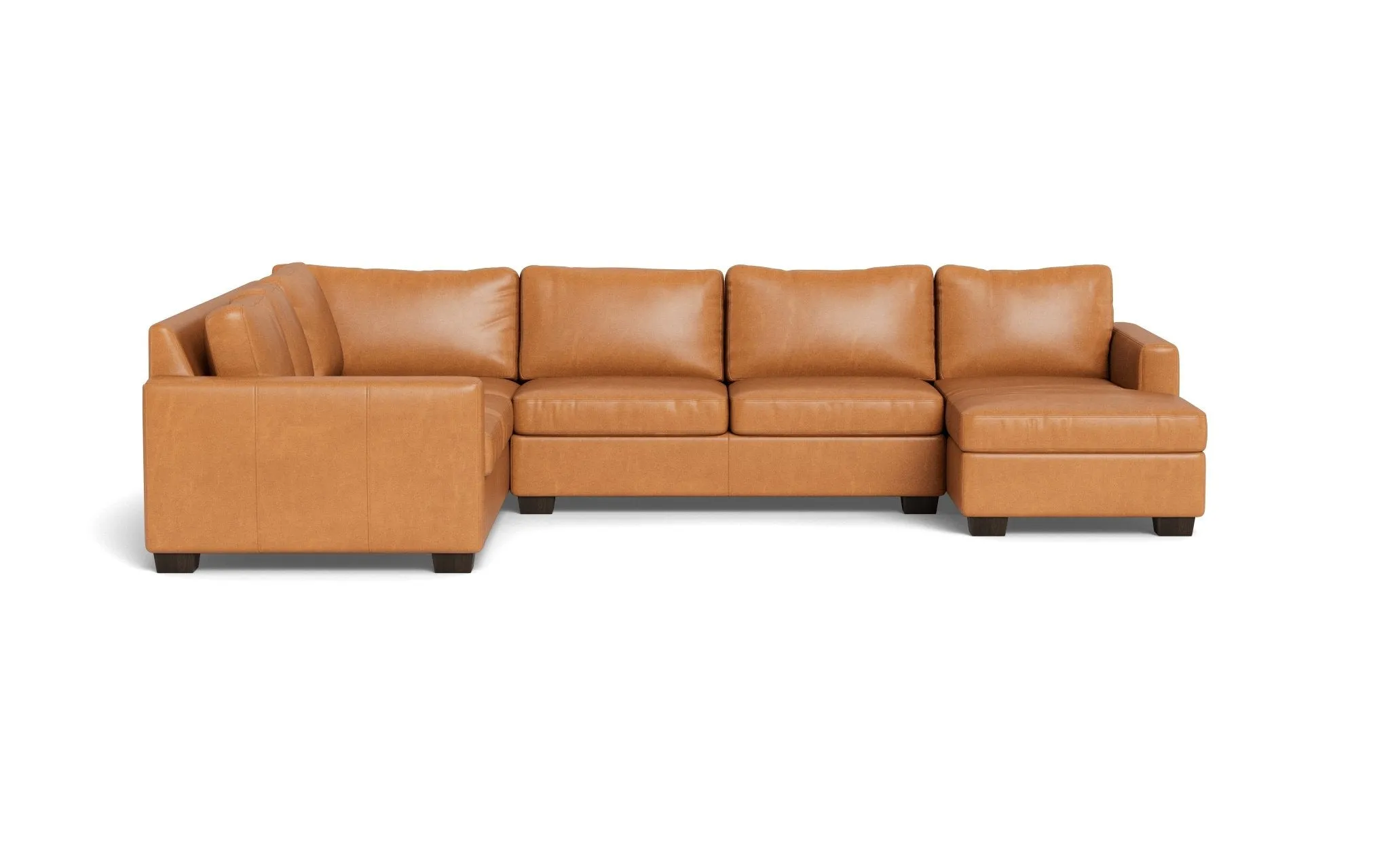 Track 141" Leather Corner Sectionals w. Right Chaise