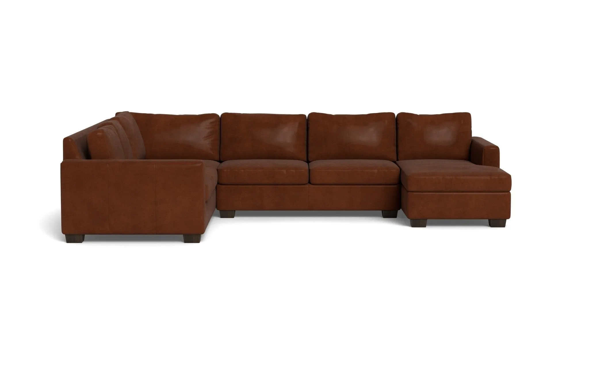Track 141" Leather Corner Sectionals w. Right Chaise