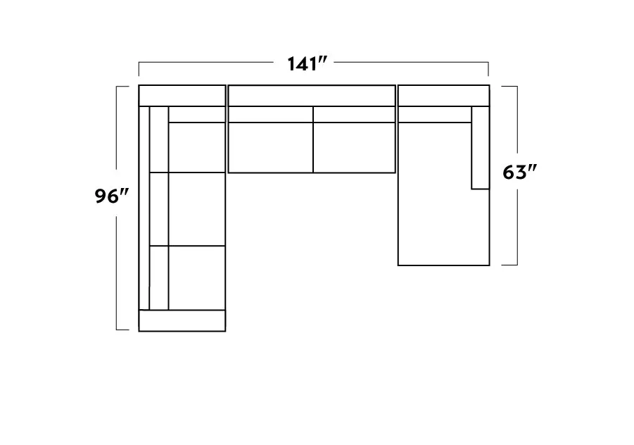 Track 141" Leather Corner Sectionals w. Right Chaise