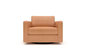 Track 36" Leather Swivel Arm Chair