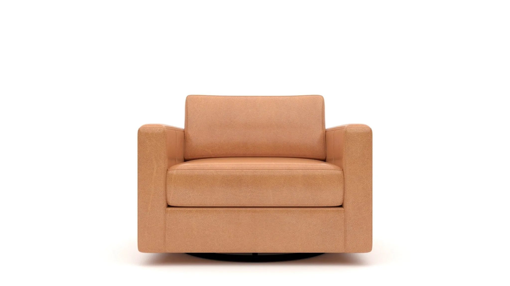Track 36" Leather Swivel Arm Chair