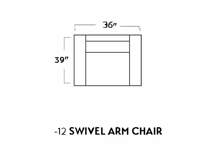 Track 36" Leather Swivel Arm Chair