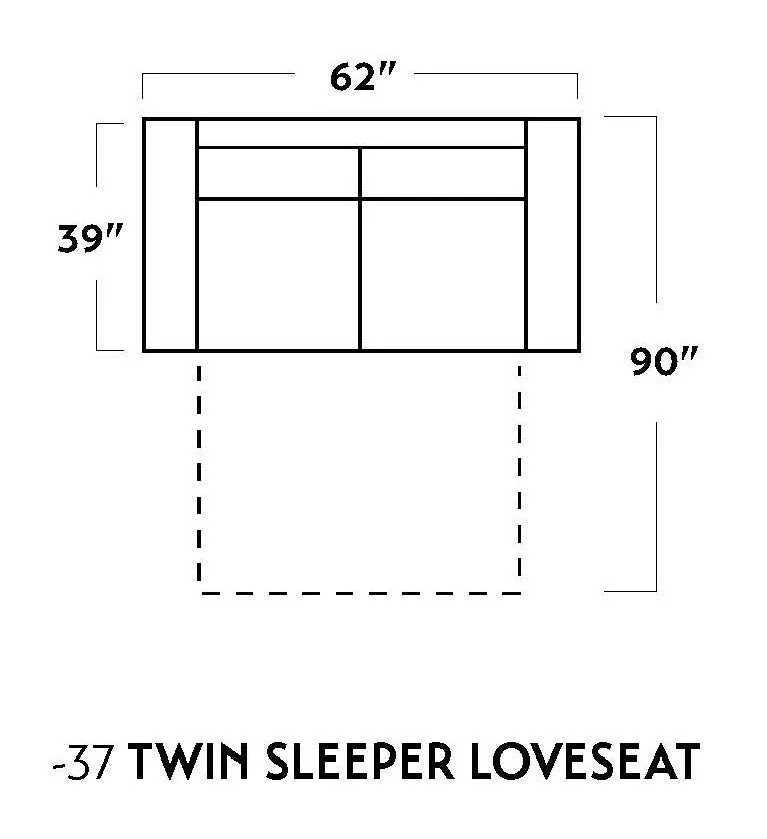 Track 62" Twin Sleeper Loveseat