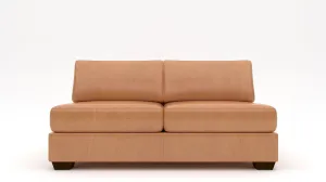 Track Leather Armless Loveseat