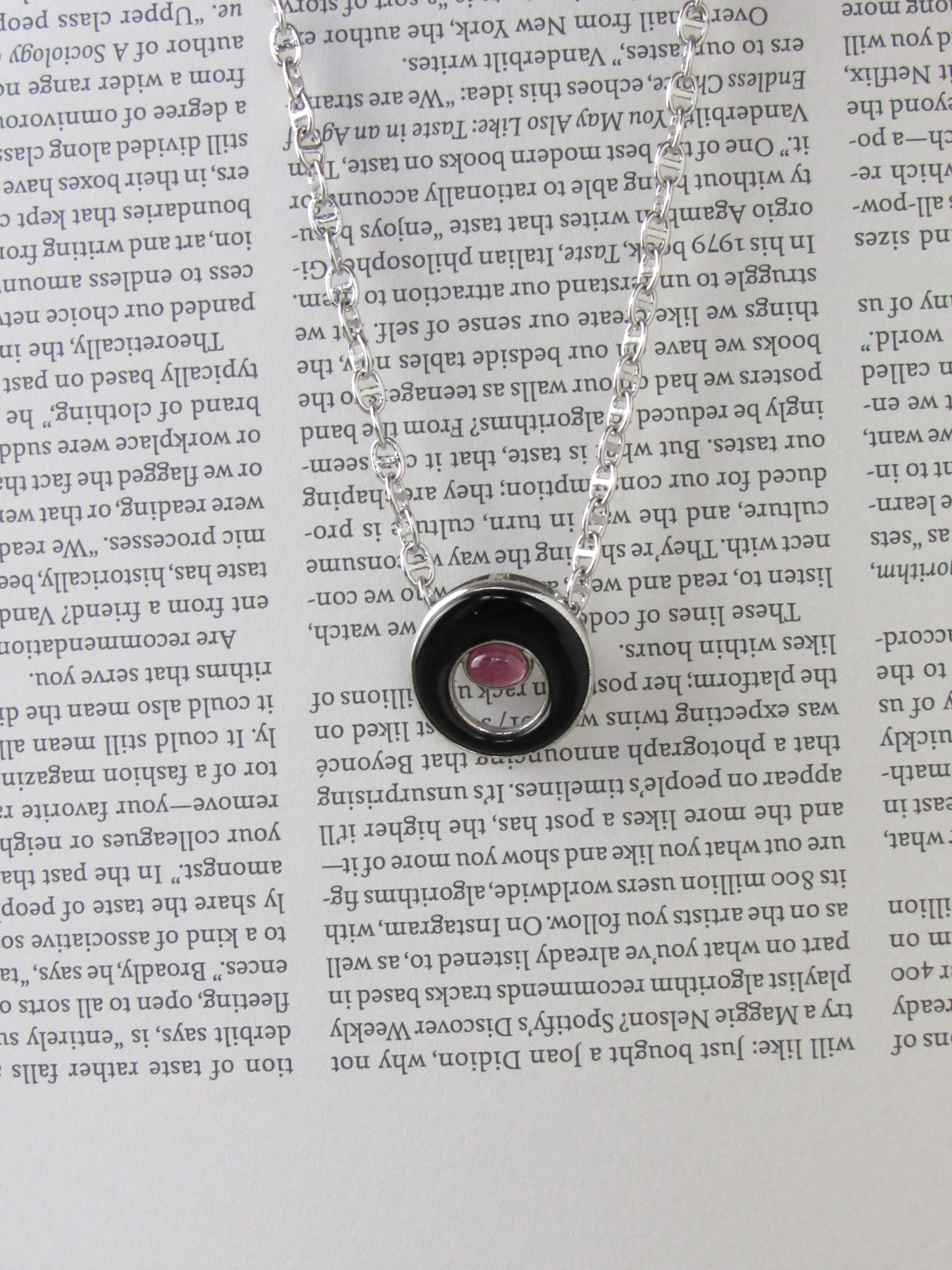 Translucent Jadeite Jade & Rubellite Pendant Necklace