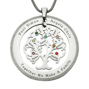 Tree of My Life Necklace with Sparkling Washer & Birthstones