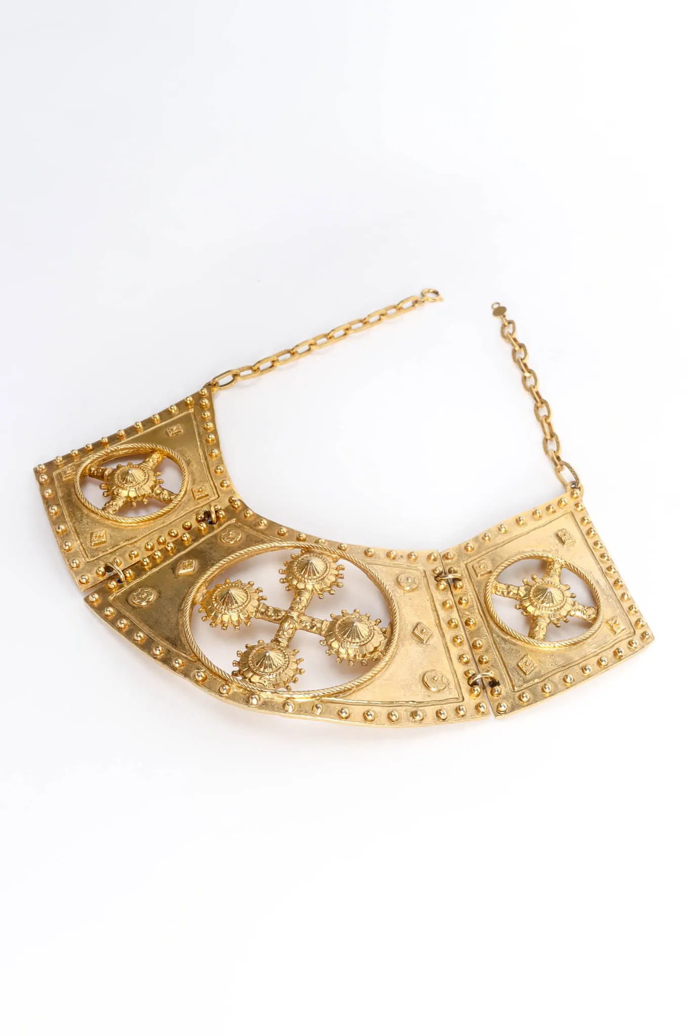 Triple Cross Plate Necklace