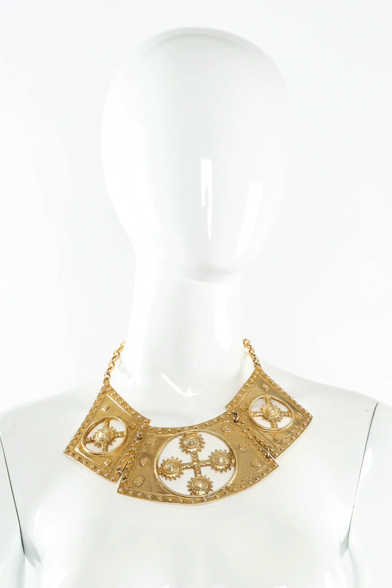 Triple Cross Plate Necklace