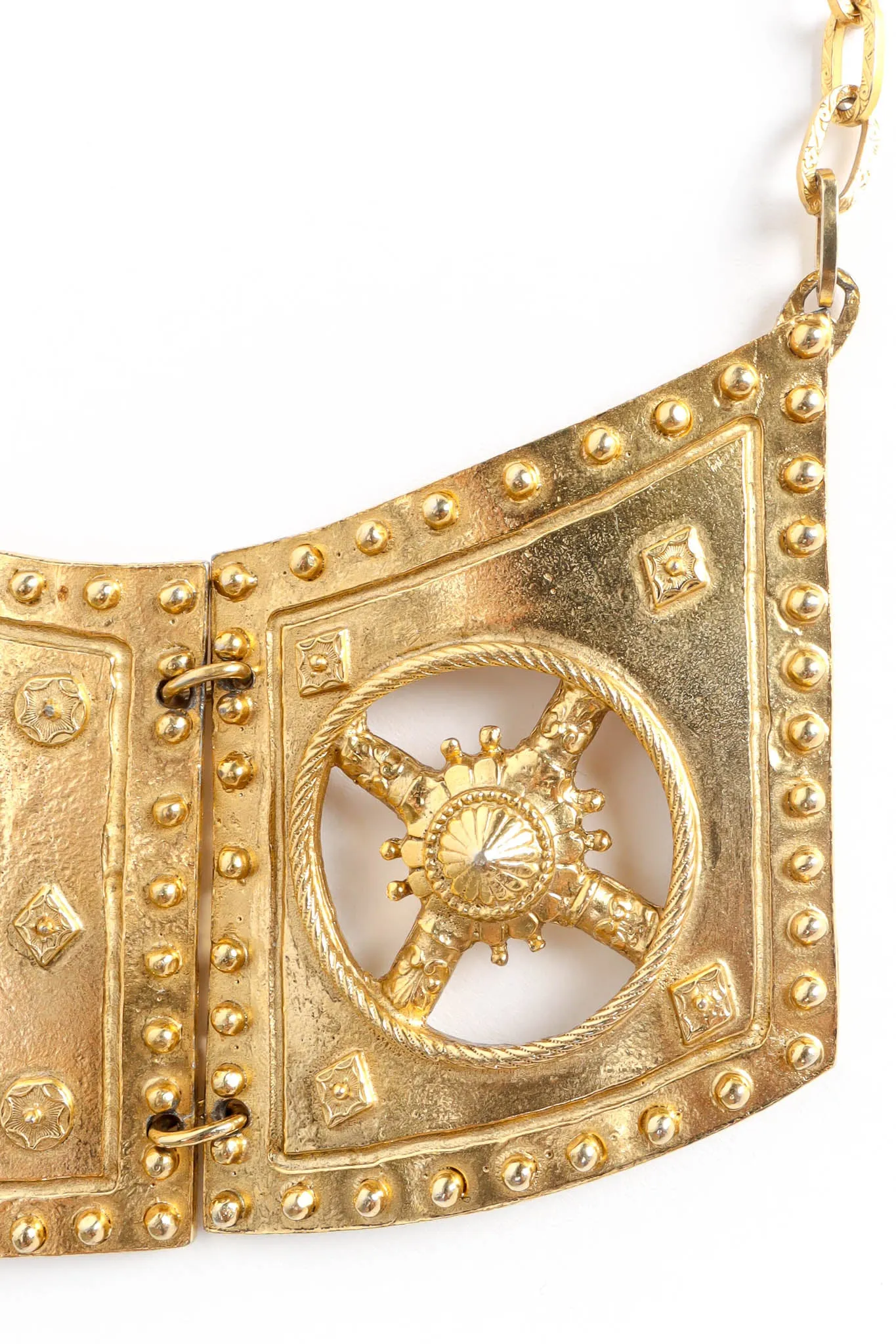 Triple Cross Plate Necklace