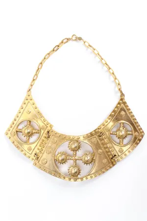 Triple Cross Plate Necklace