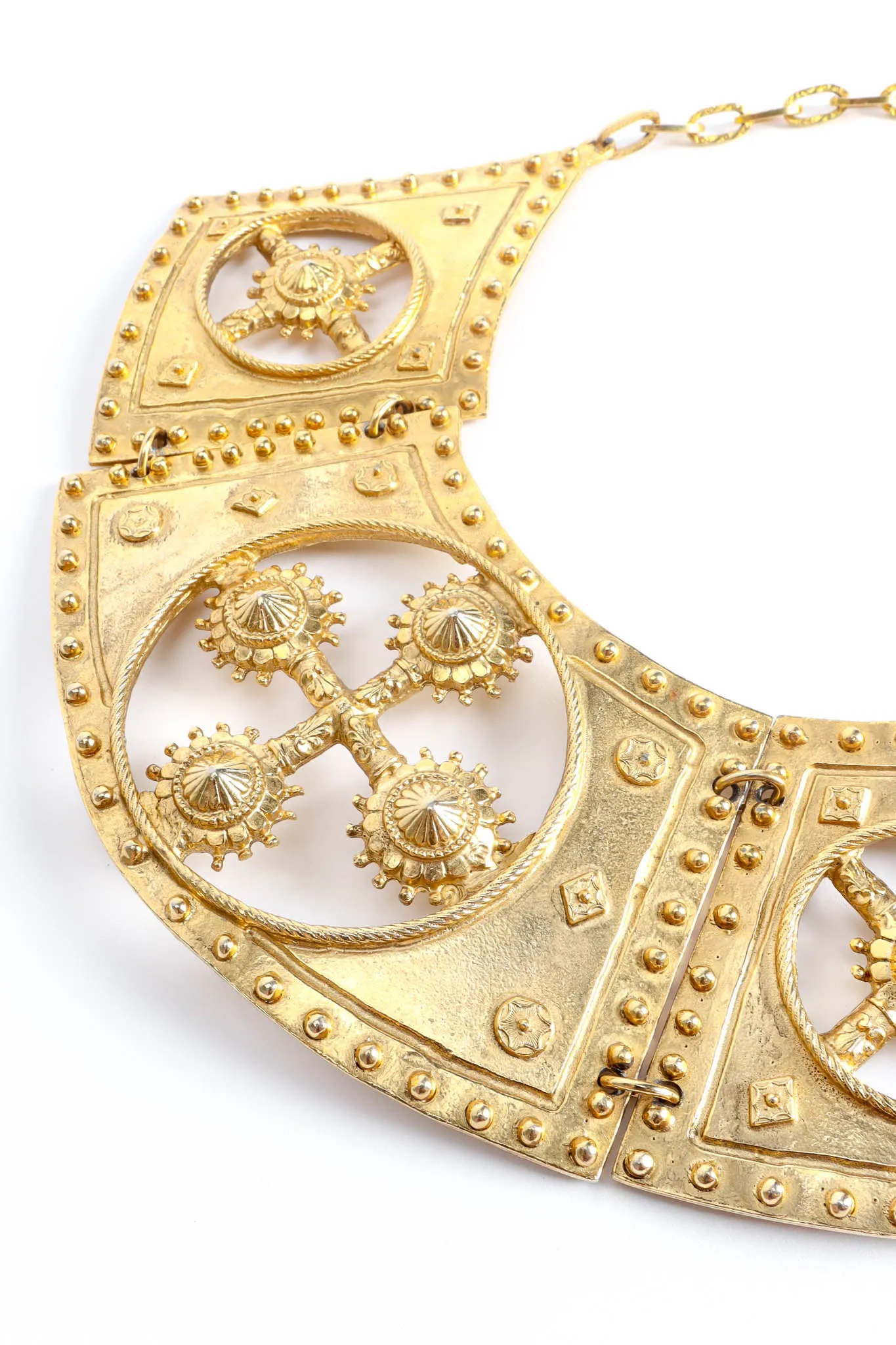 Triple Cross Plate Necklace