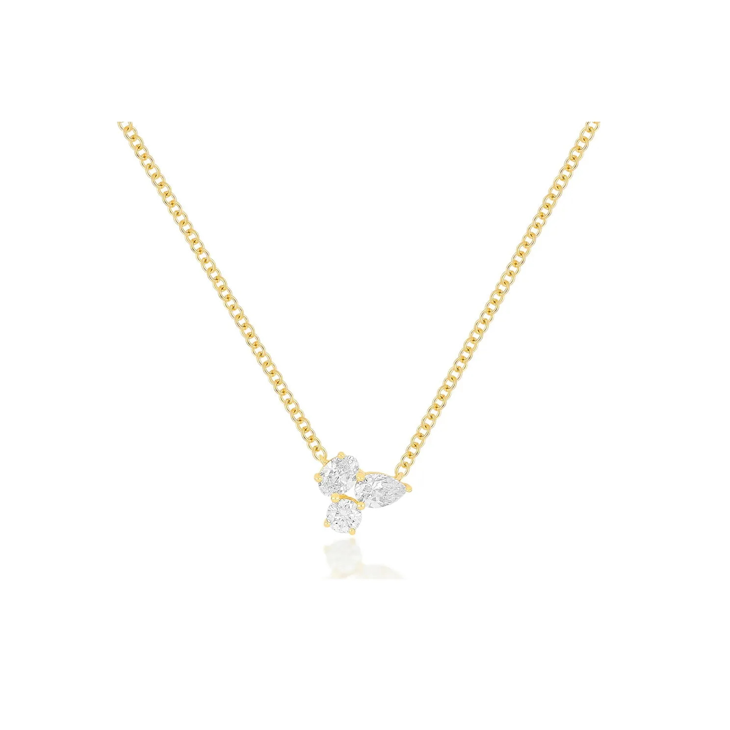 Triple Diamond Cluster Necklace