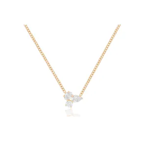 Triple Diamond Cluster Necklace