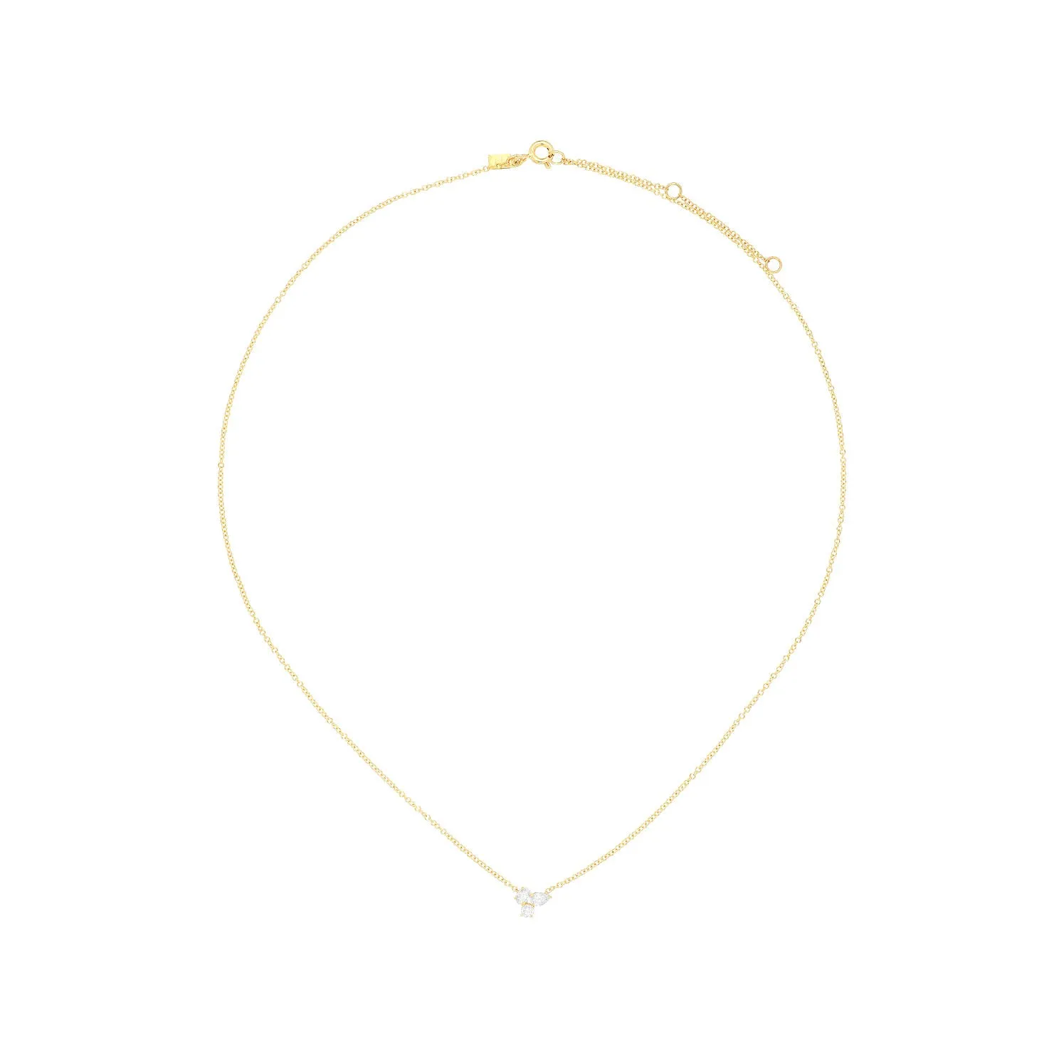 Triple Diamond Cluster Necklace