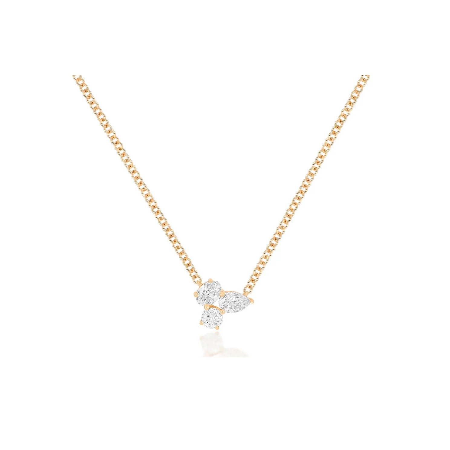 Triple Diamond Cluster Necklace