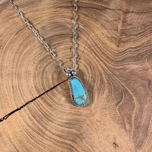Turquoise Peanut Single Pendant Necklace