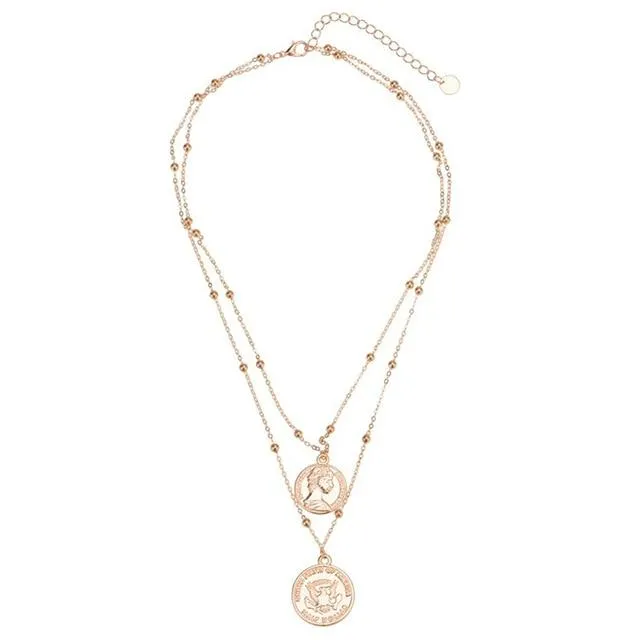 US Eagle Coin Classic Layered Necklace