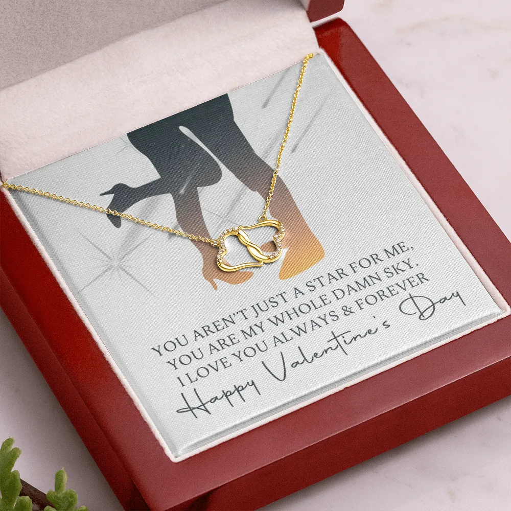 Valentine's Gift For Her - Everlasting Gold Hearts Necklace