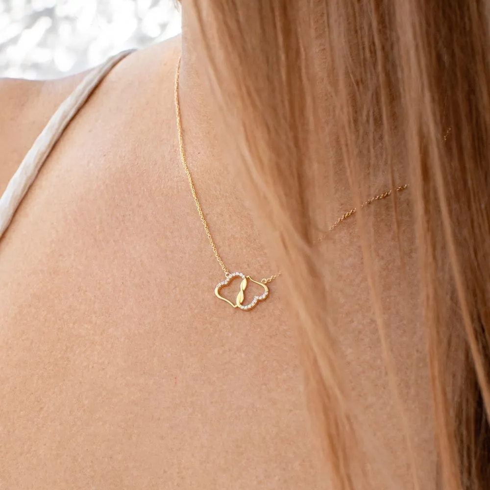Valentine's Gift For Her - Everlasting Gold Hearts Necklace