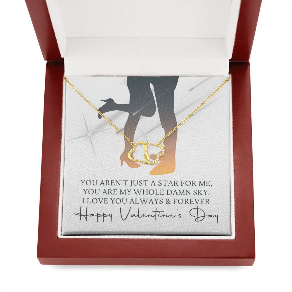 Valentine's Gift For Her - Everlasting Gold Hearts Necklace