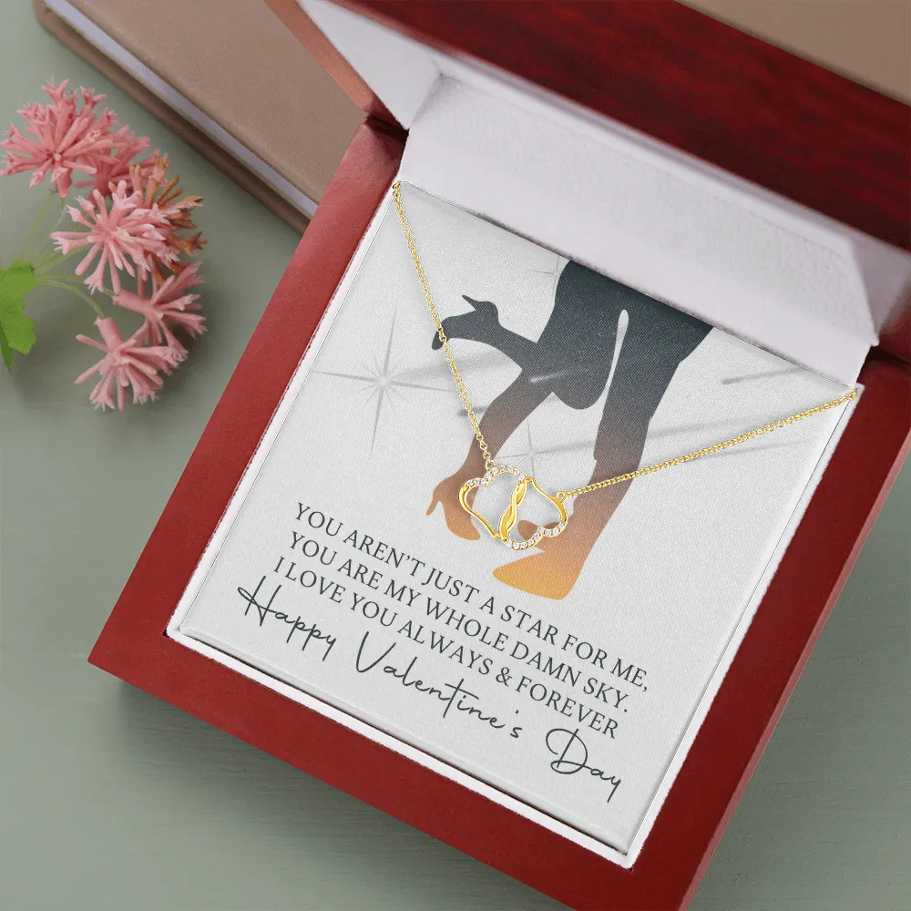 Valentine's Gift For Her - Everlasting Gold Hearts Necklace