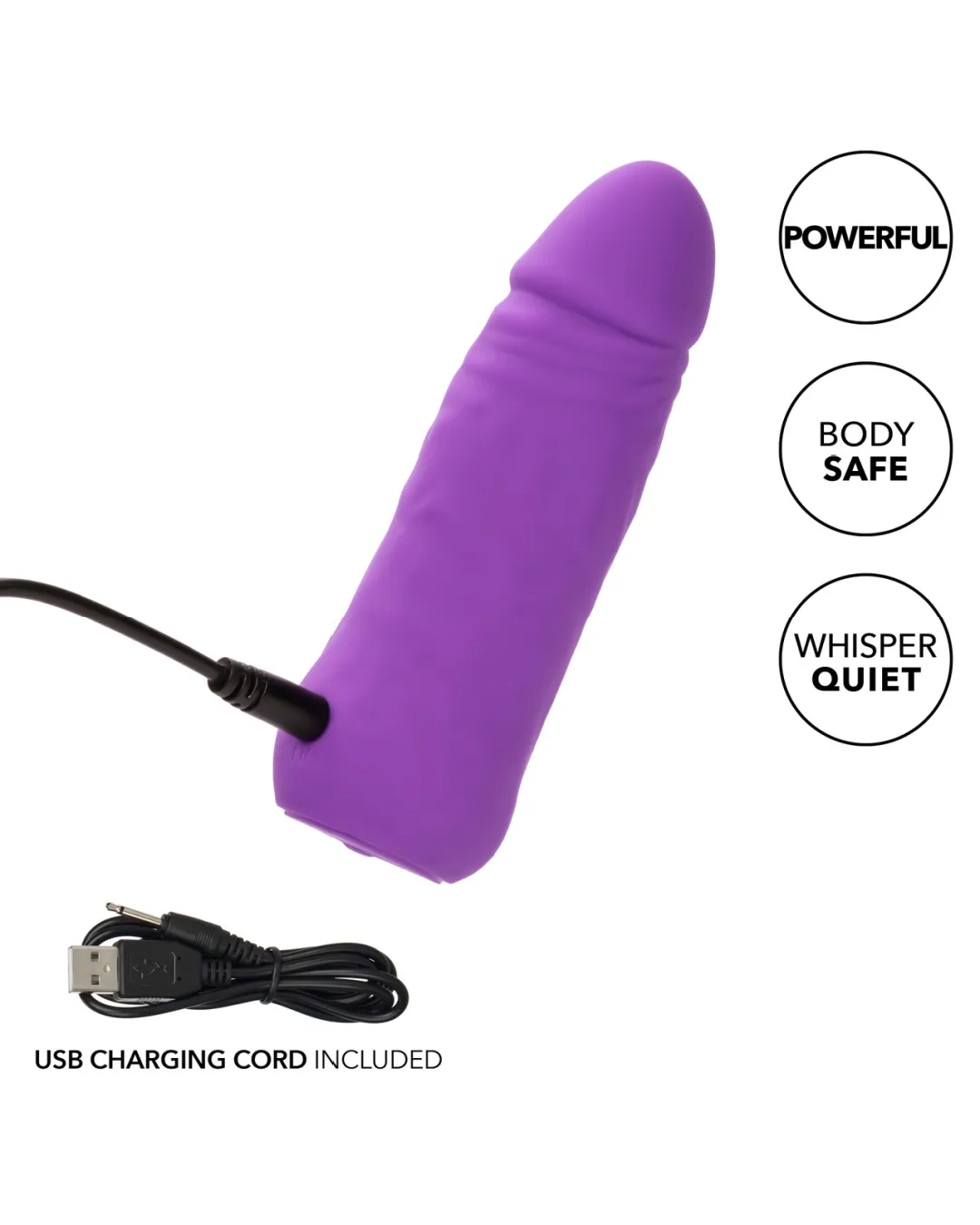 Vibrating Stud Mini Cock Shaped Bullet Vibrator - Purple