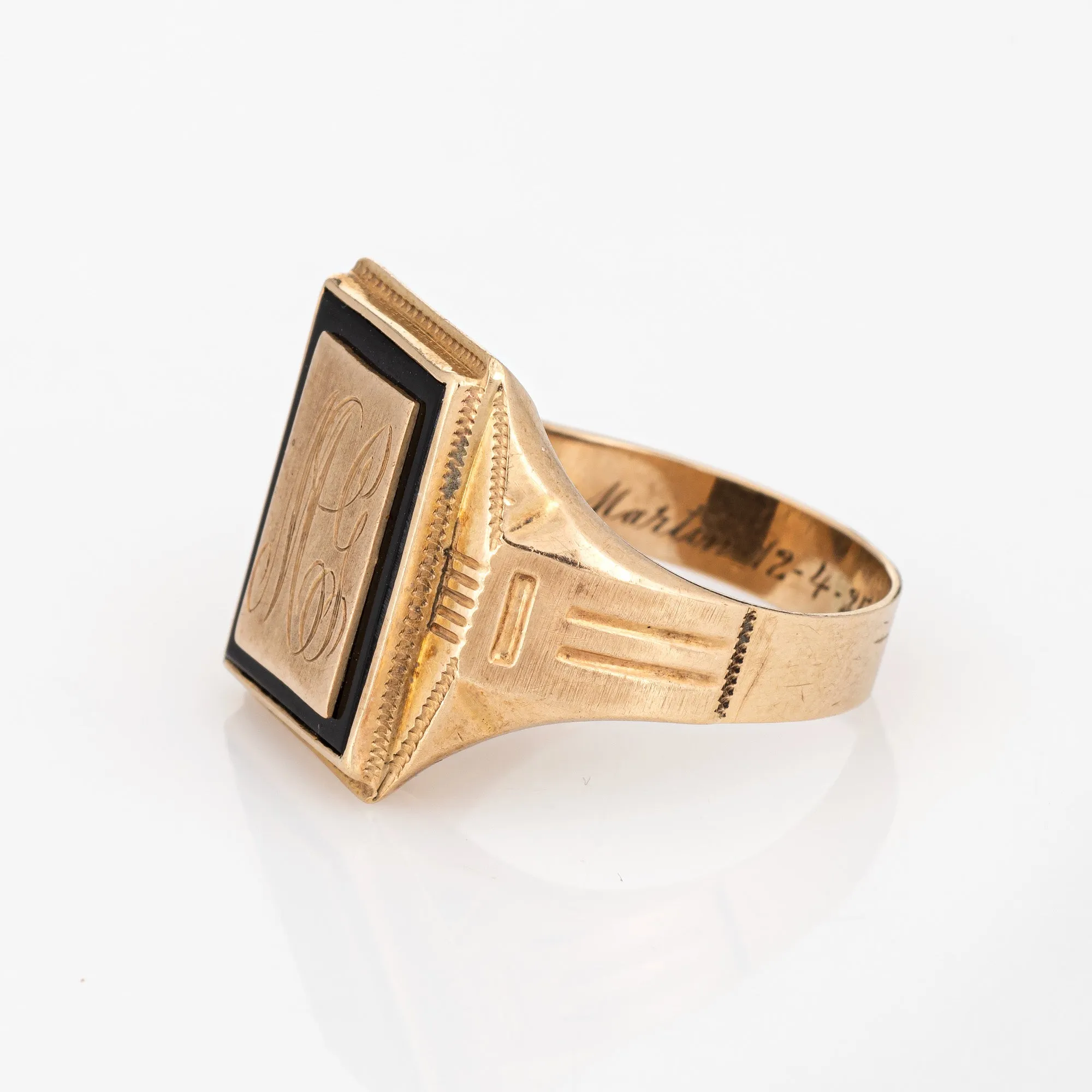 Vintage Art Deco Ring Ostby Barton Square Signet Initials Sz 11 Men's Jewelry