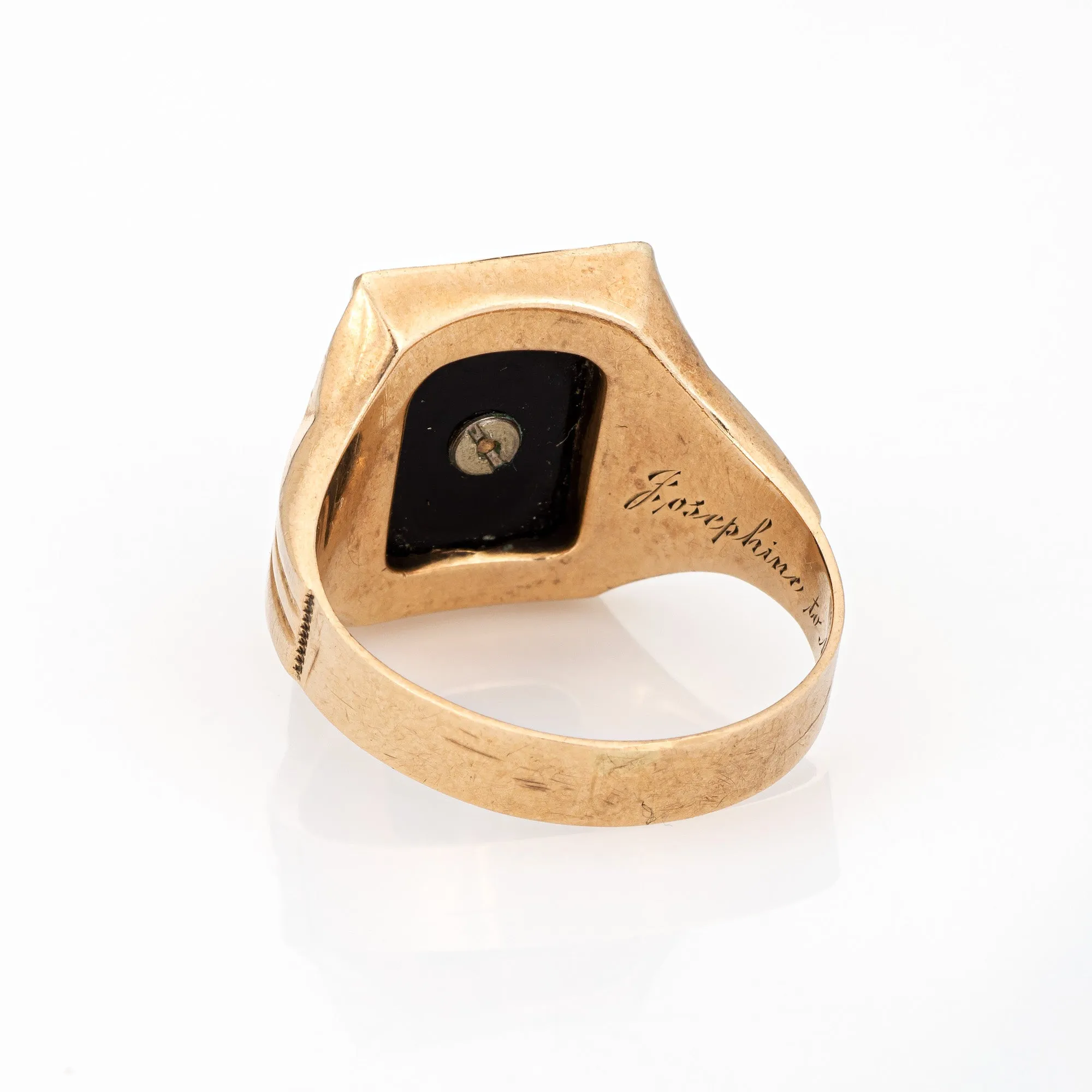 Vintage Art Deco Ring Ostby Barton Square Signet Initials Sz 11 Men's Jewelry