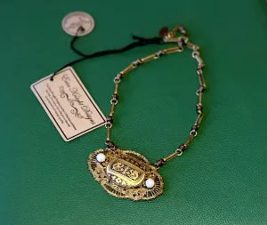 Vintage Chain w/ Vintage Damascene Pendant