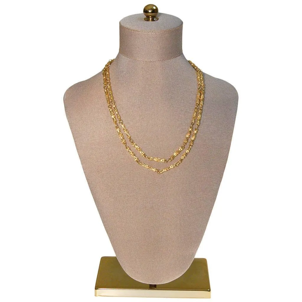Vintage Diane von Furstenberg Gold Bamboo Link Necklace