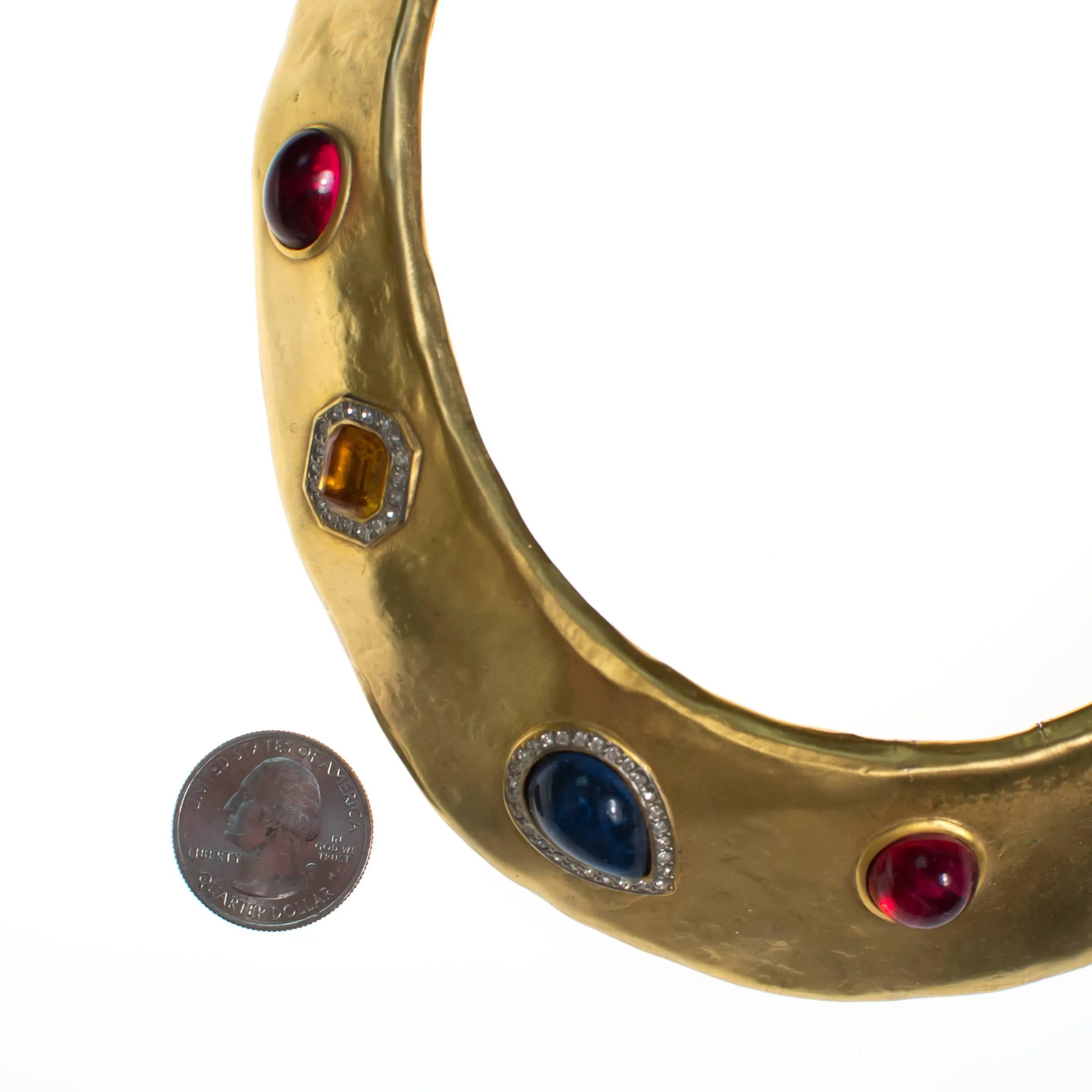 Vintage Gold Jewel Tone Statement Necklace
