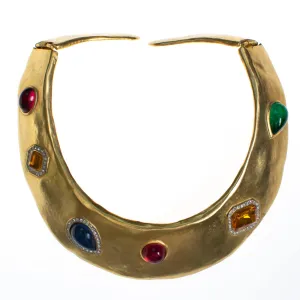 Vintage Gold Jewel Tone Statement Necklace