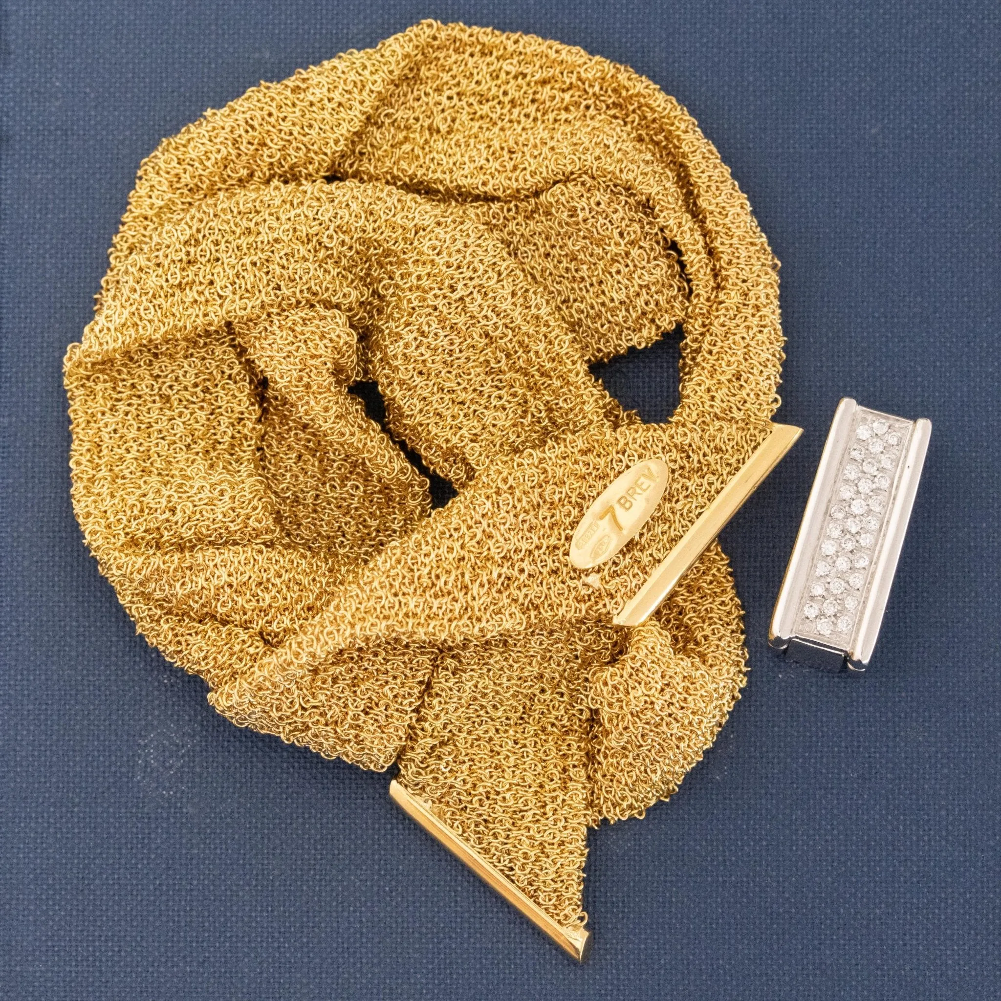 Vintage Gold Mesh Scarf Necklace, Italian