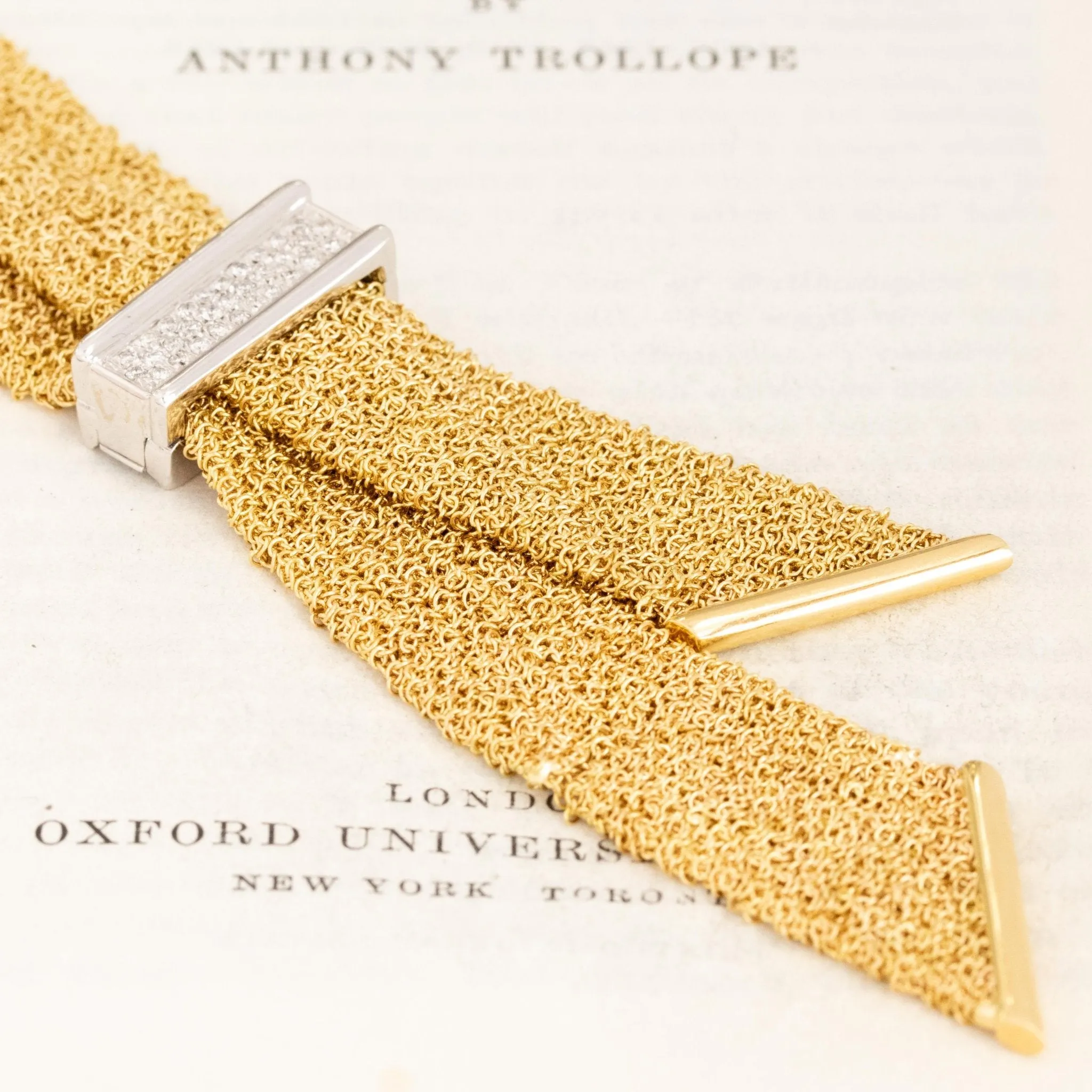 Vintage Gold Mesh Scarf Necklace, Italian