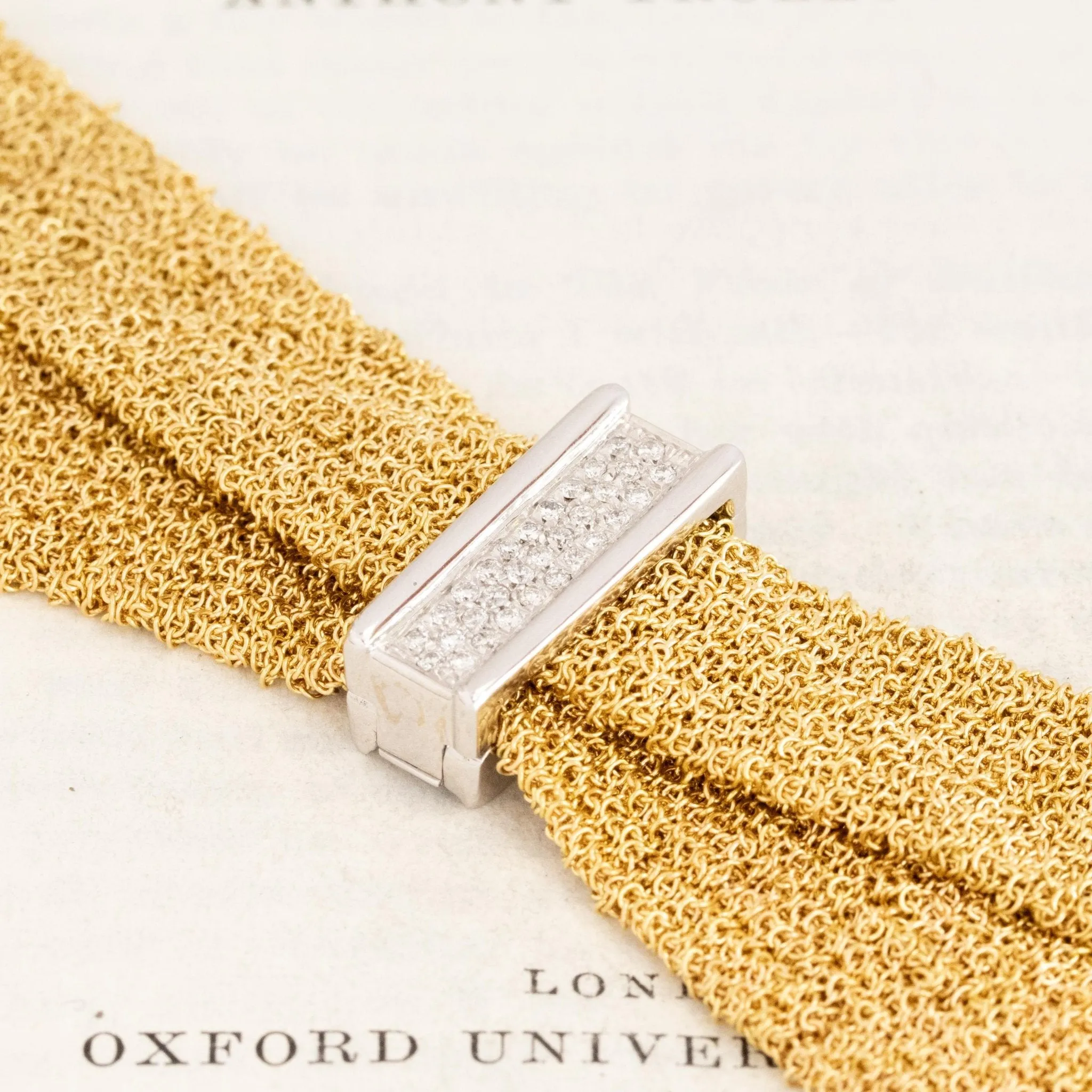 Vintage Gold Mesh Scarf Necklace, Italian