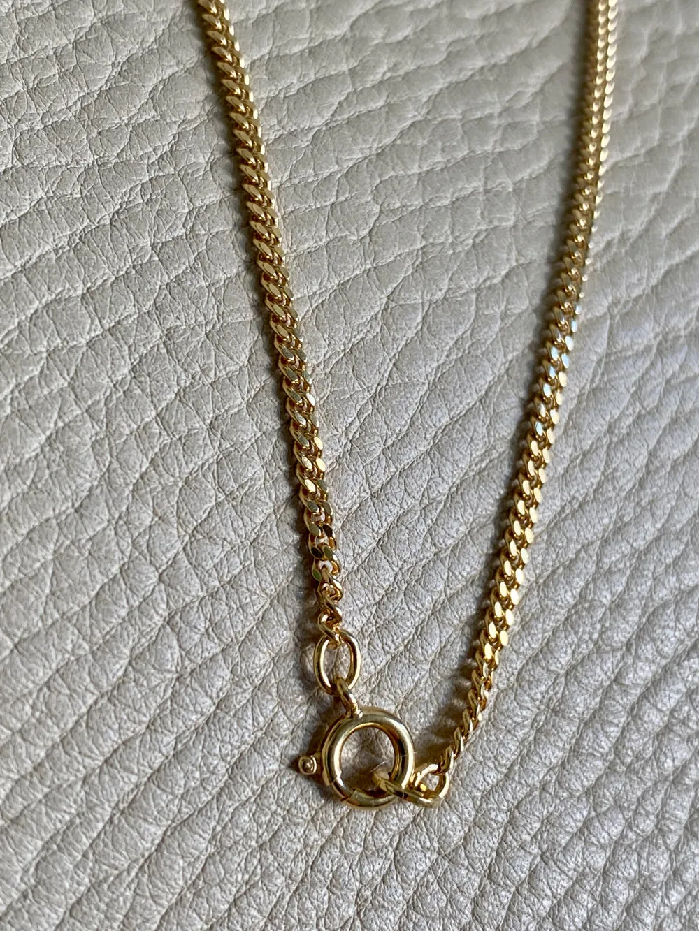 Vintage Italian Classic 18k gold curb link necklace, era 1944-1967 - 20 inch length
