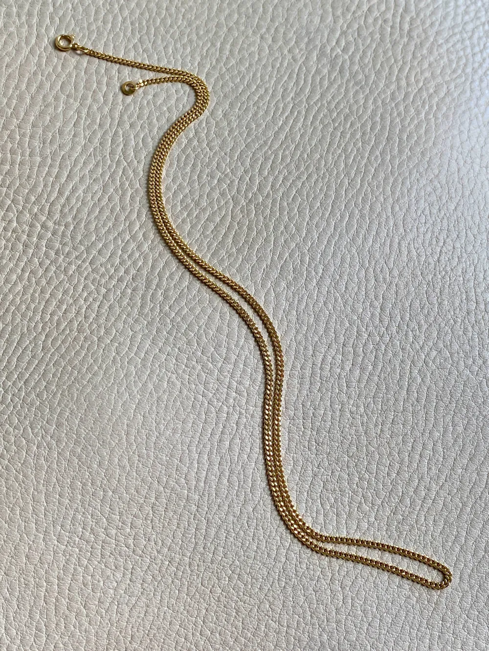 Vintage Italian Classic 18k gold curb link necklace, era 1944-1967 - 20 inch length