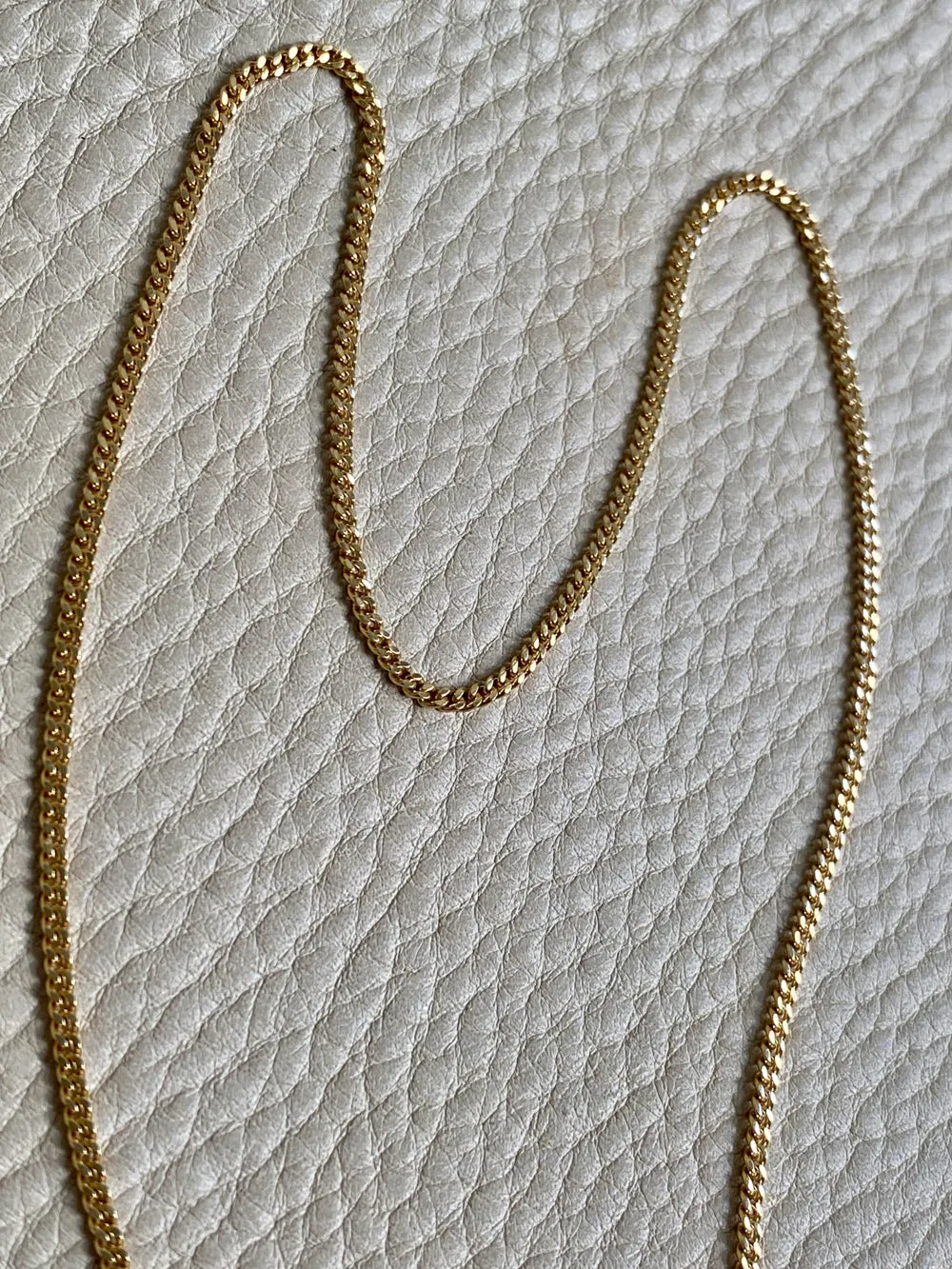 Vintage Italian Classic 18k gold curb link necklace, era 1944-1967 - 20 inch length