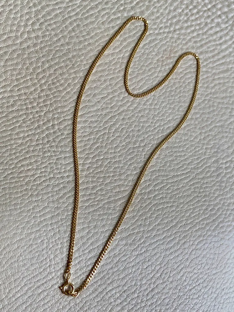 Vintage Italian Classic 18k gold curb link necklace, era 1944-1967 - 20 inch length