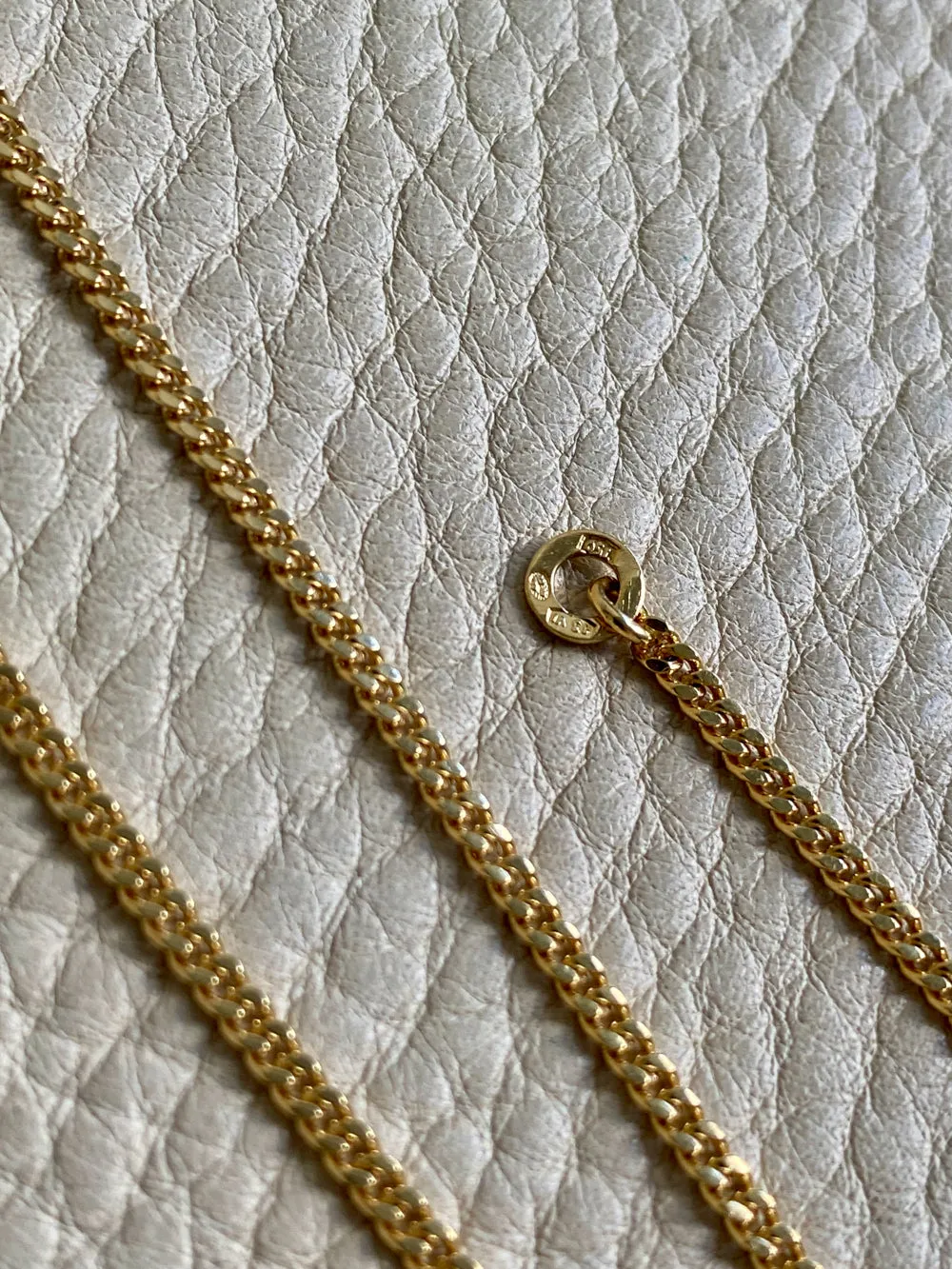 Vintage Italian Classic 18k gold curb link necklace, era 1944-1967 - 20 inch length