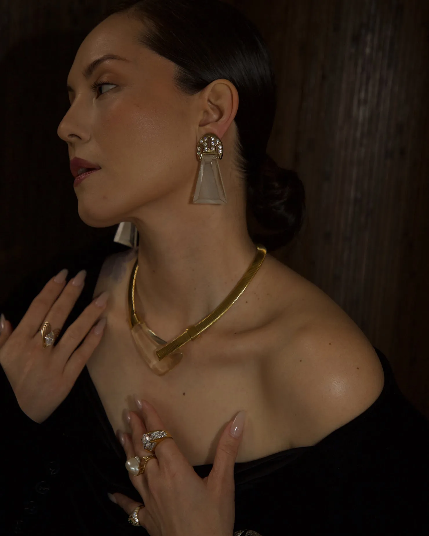 Vintage Lucite Omega Necklace