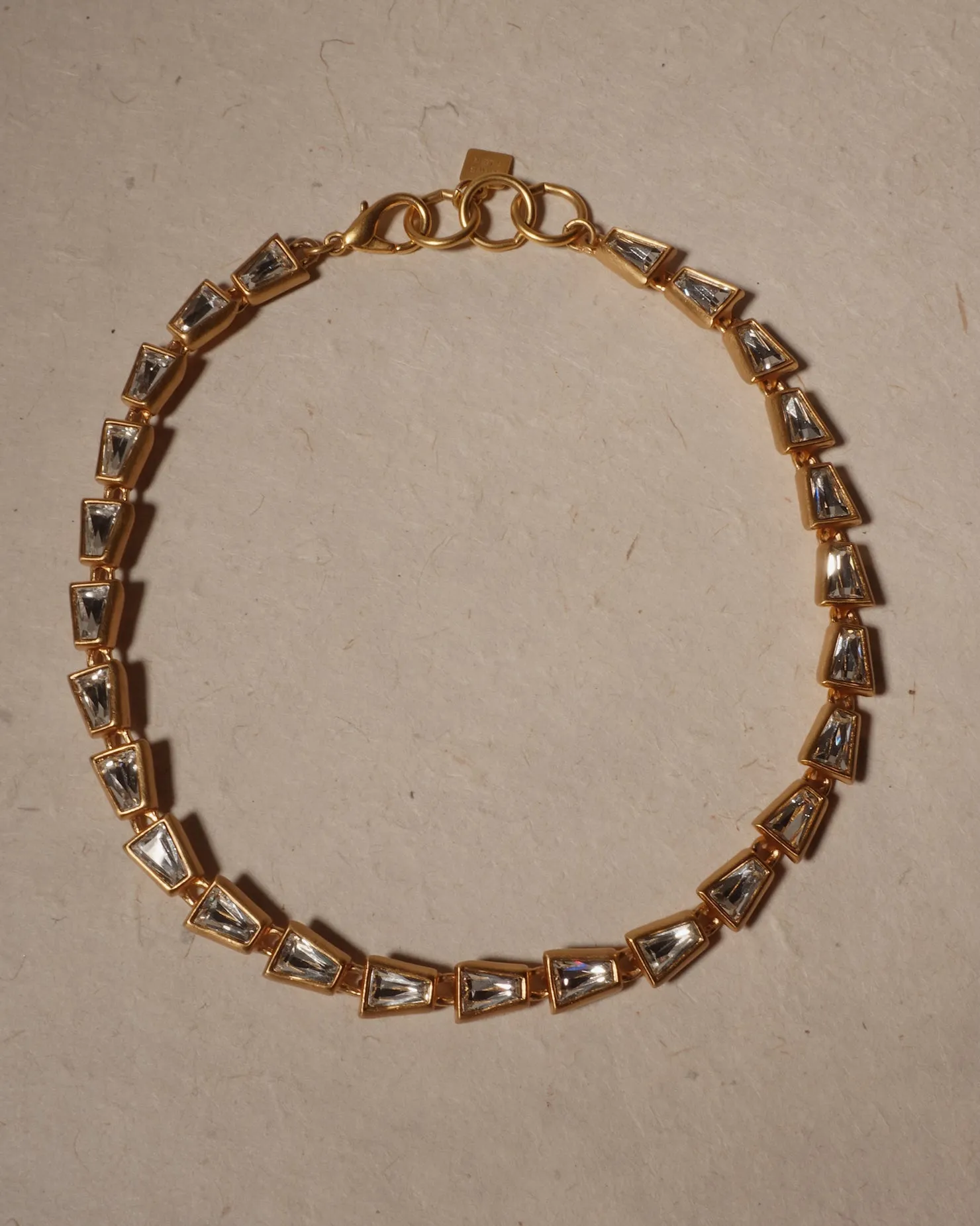 Vintage Matte Gold Tennis Necklace