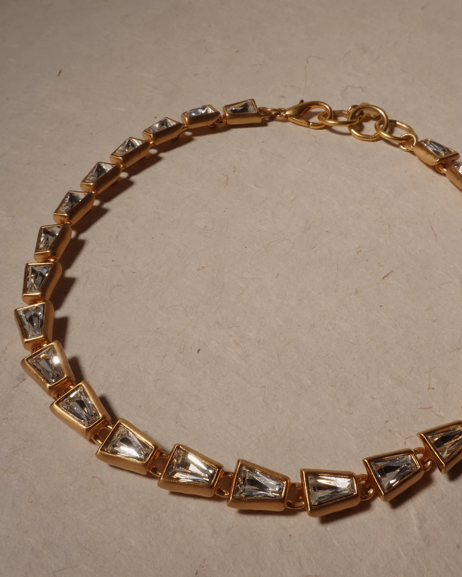 Vintage Matte Gold Tennis Necklace