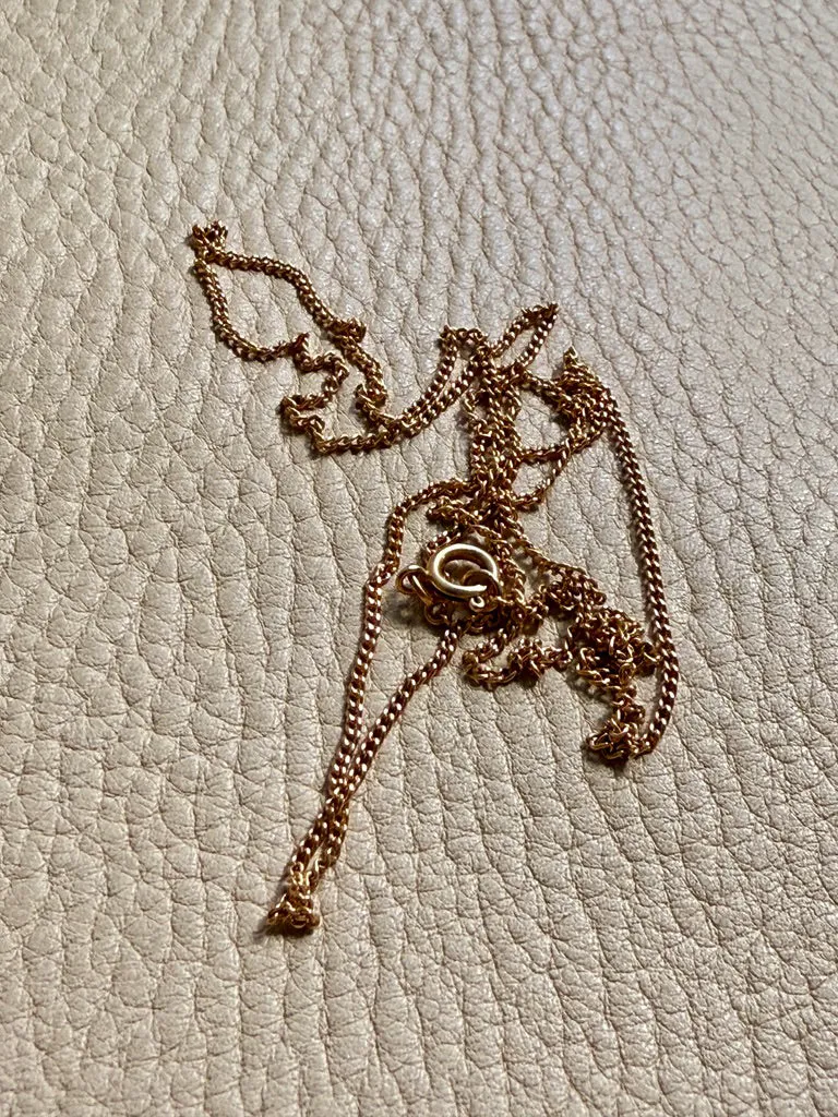 Vintage Swedish 18k gold curb link necklace - 24.5 inch length