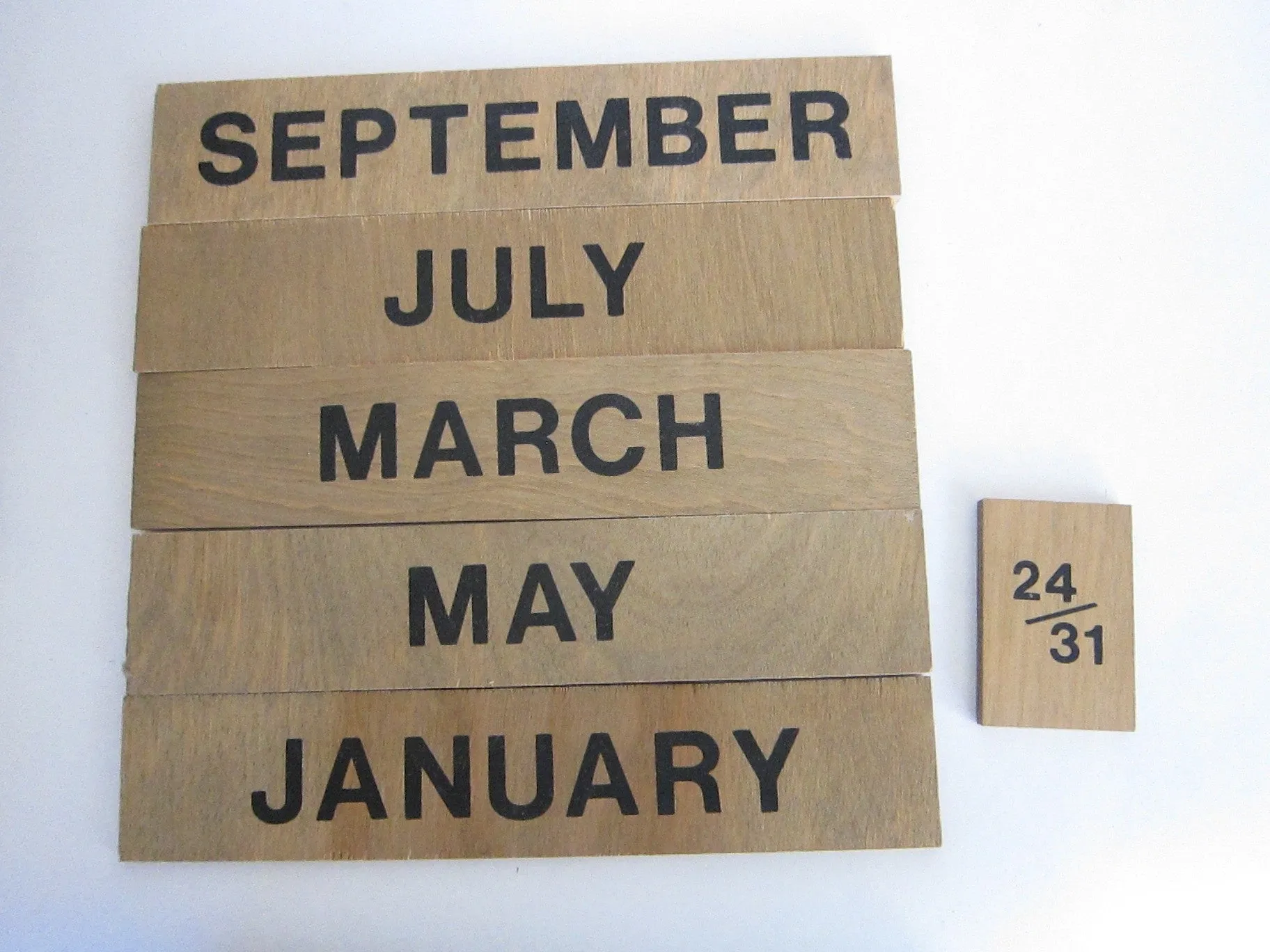 Vintage Wooden Perpetual Wall Calendar