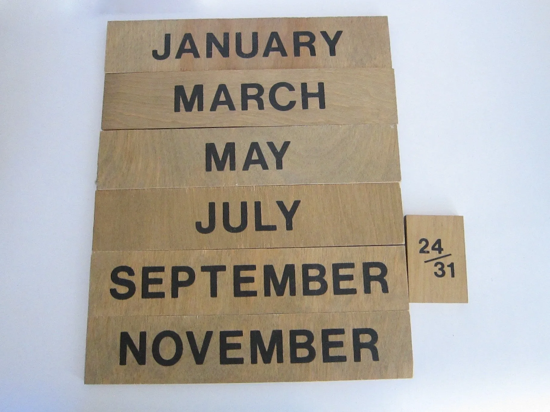 Vintage Wooden Perpetual Wall Calendar