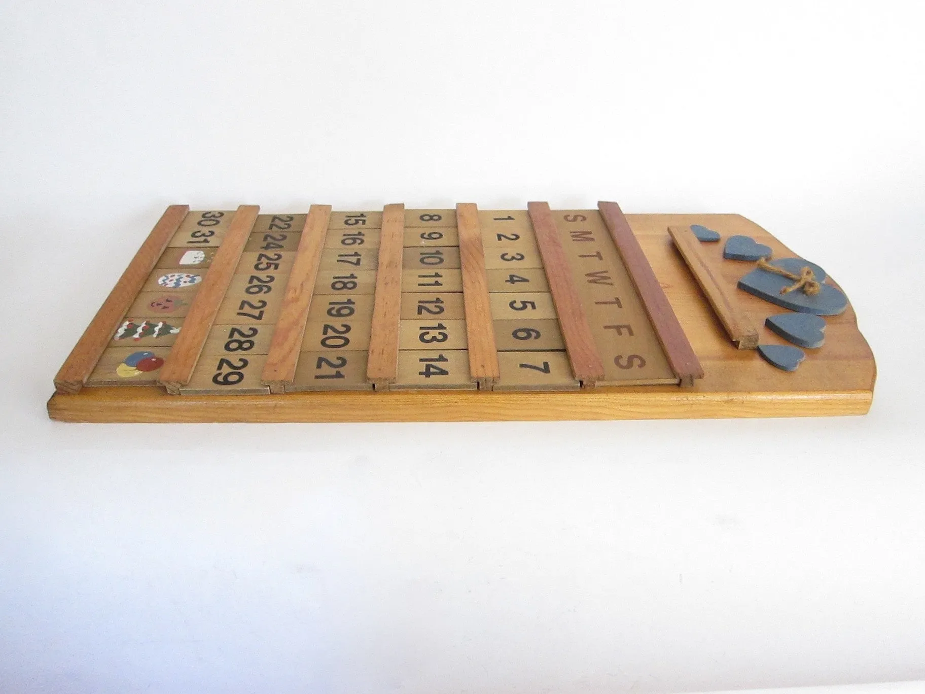 Vintage Wooden Perpetual Wall Calendar