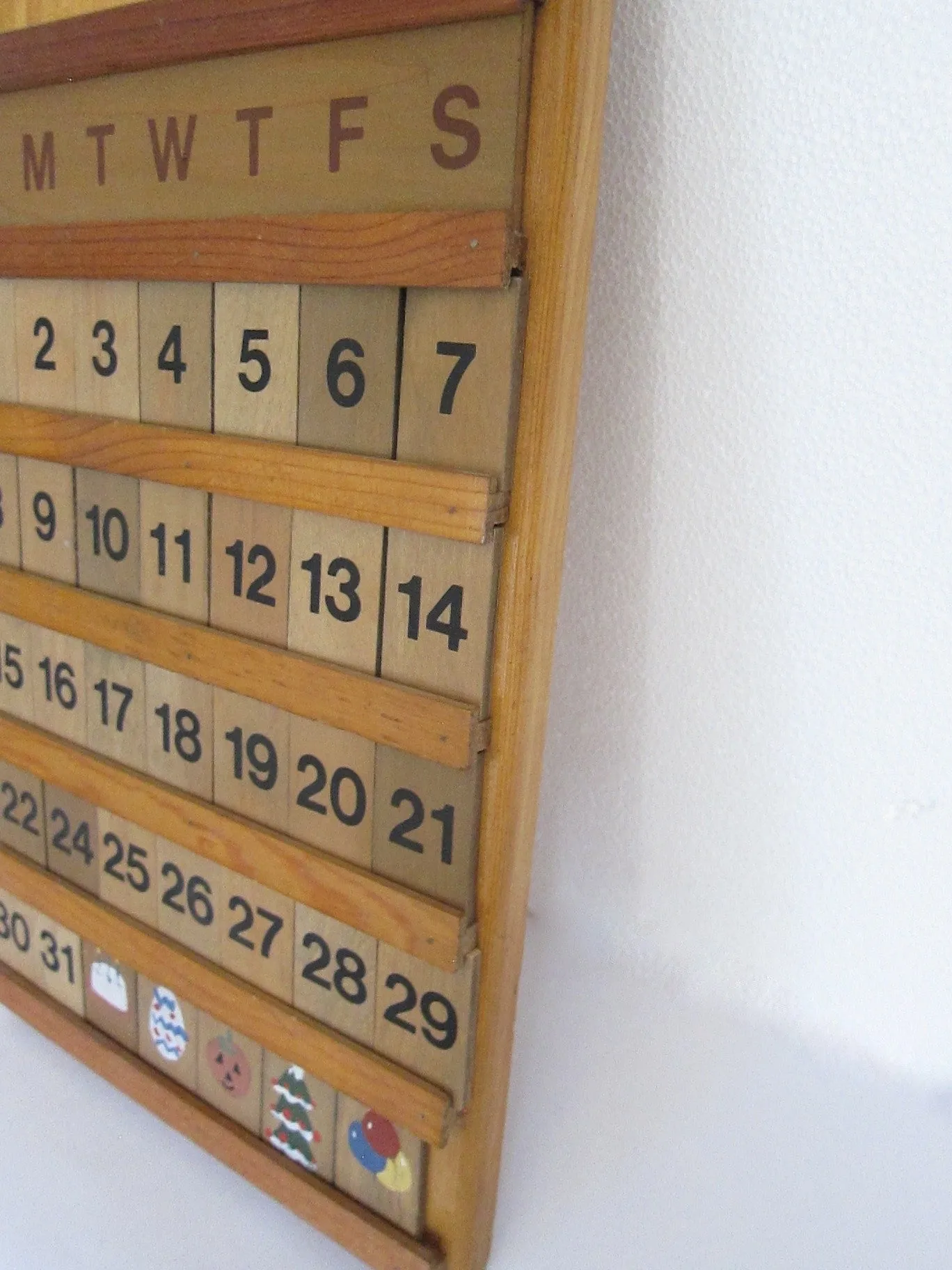 Vintage Wooden Perpetual Wall Calendar