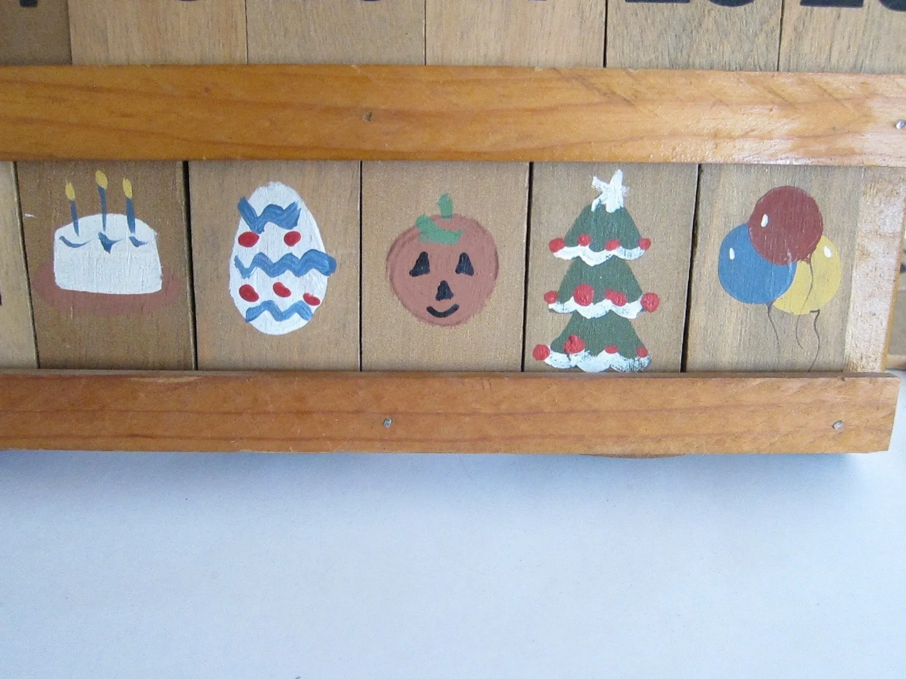 Vintage Wooden Perpetual Wall Calendar