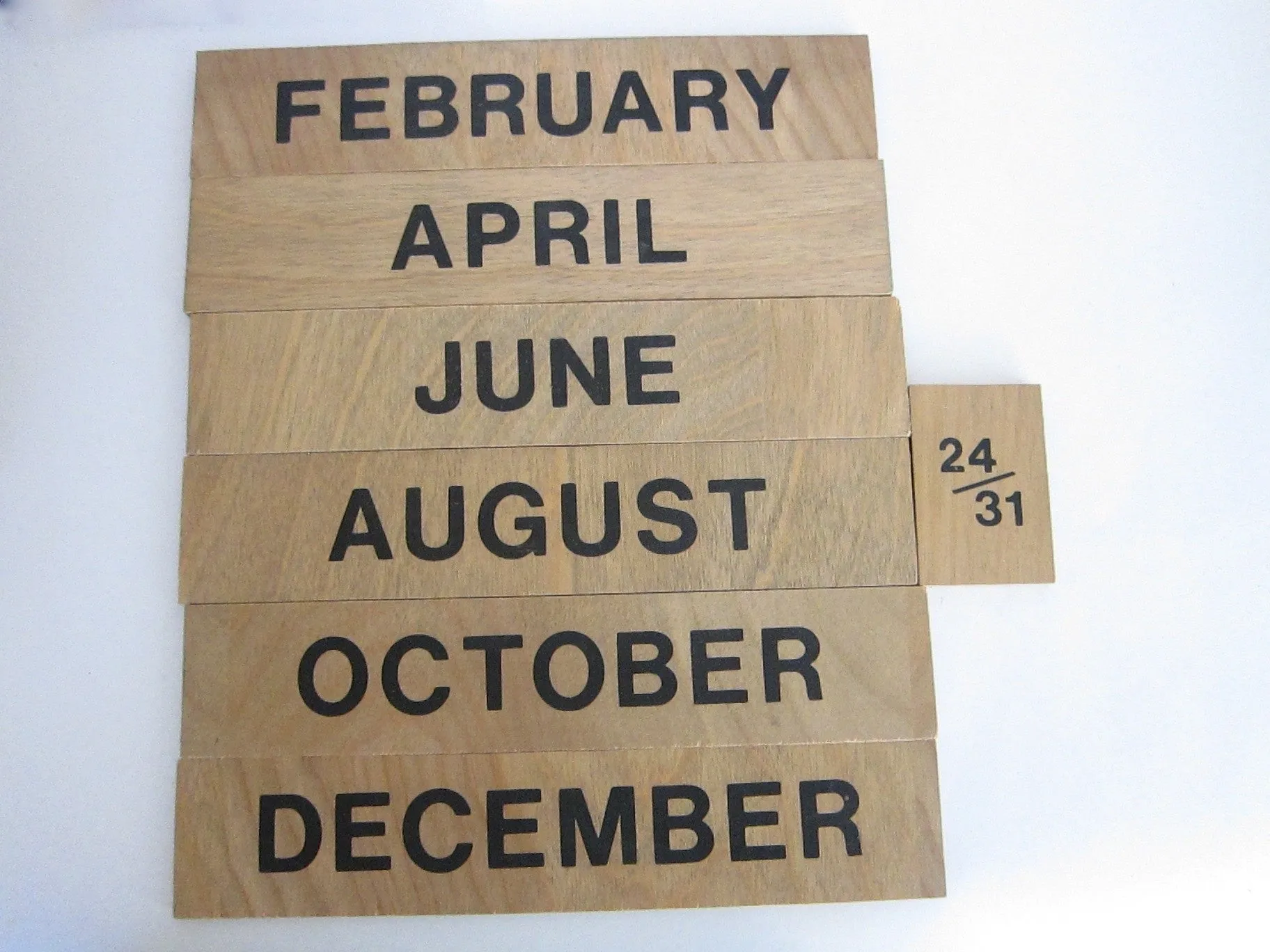 Vintage Wooden Perpetual Wall Calendar